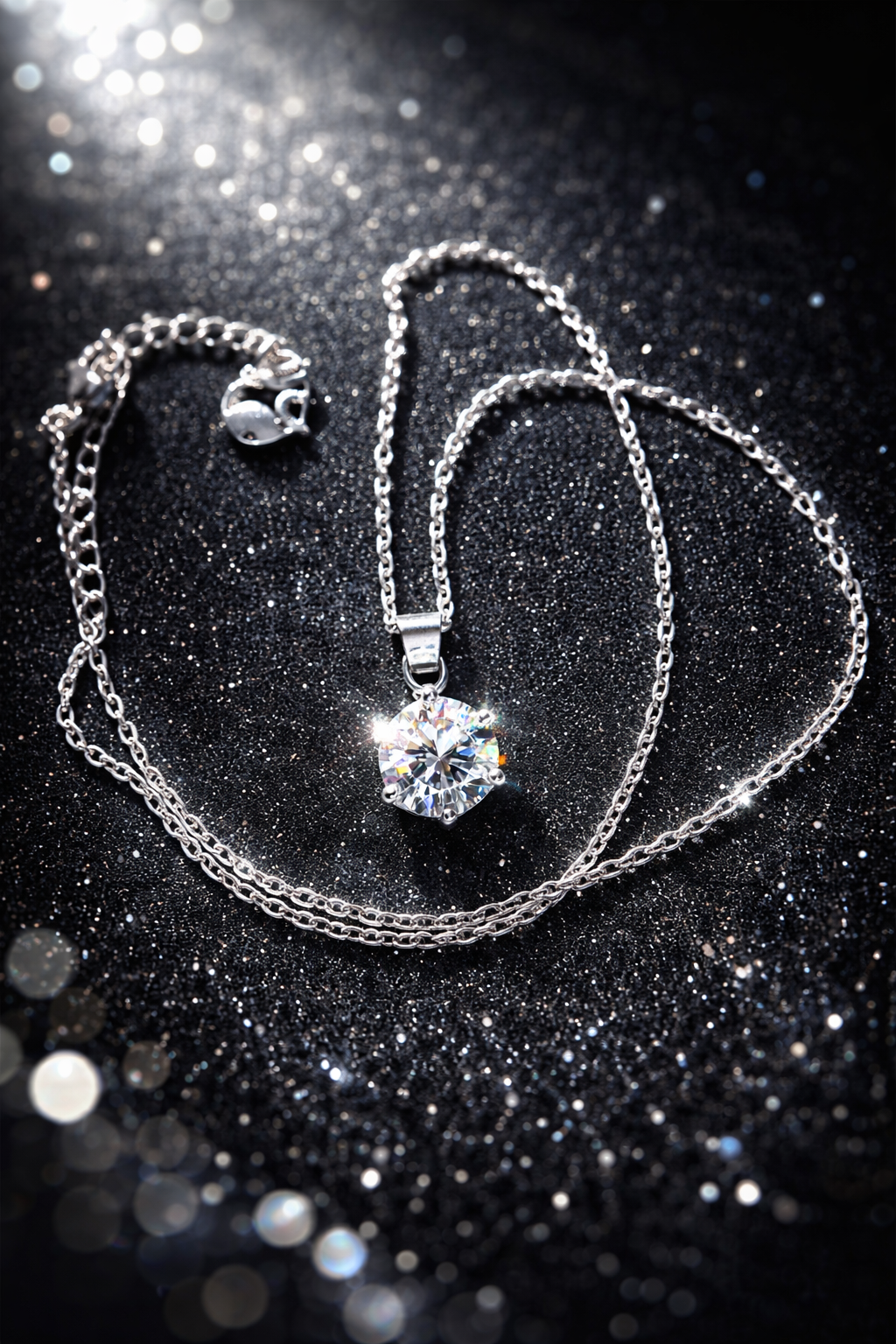 Girocollo in acciaio e Moissanite da 3 carati