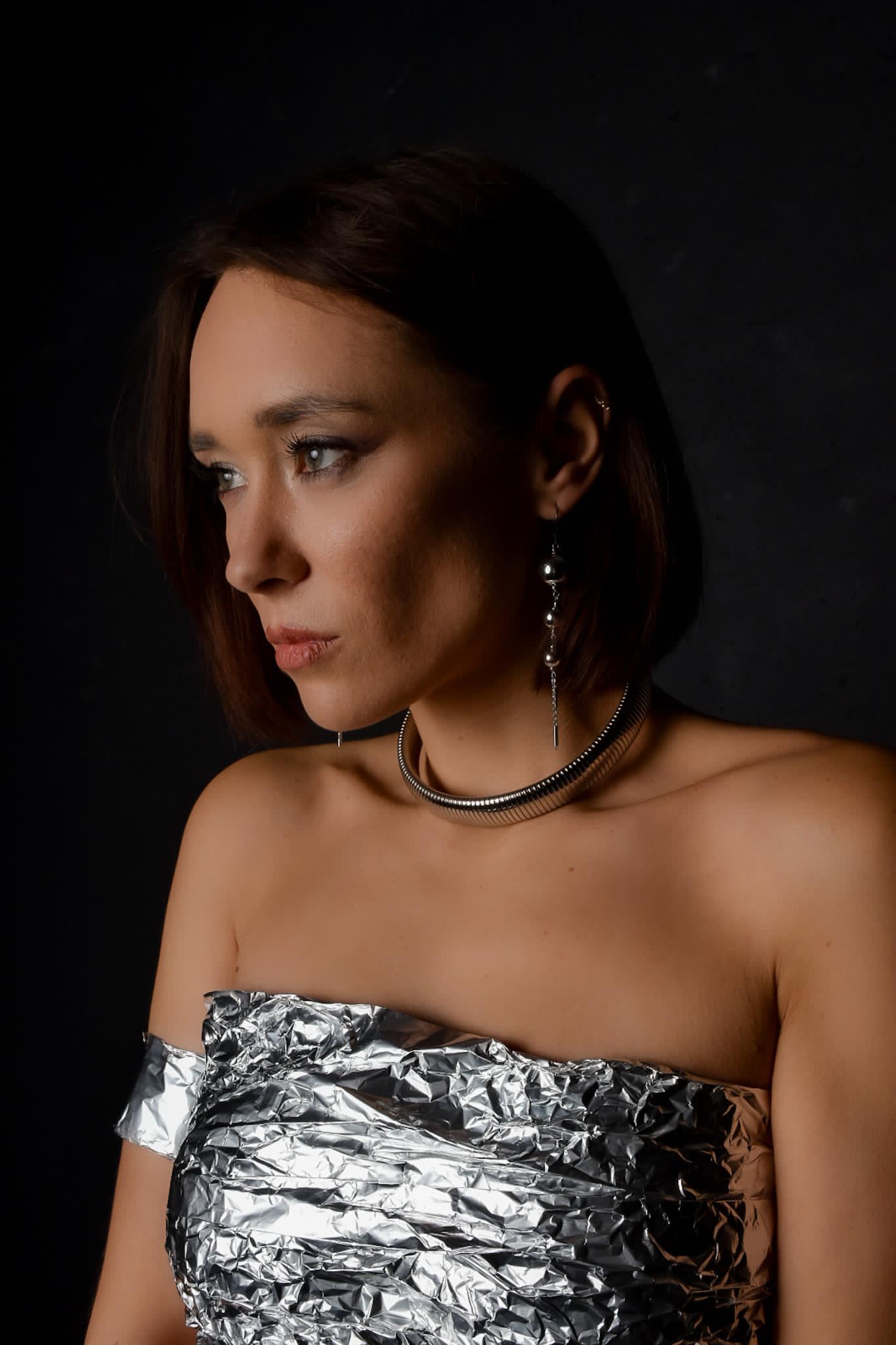 Orecchini e girocollo in acciaio