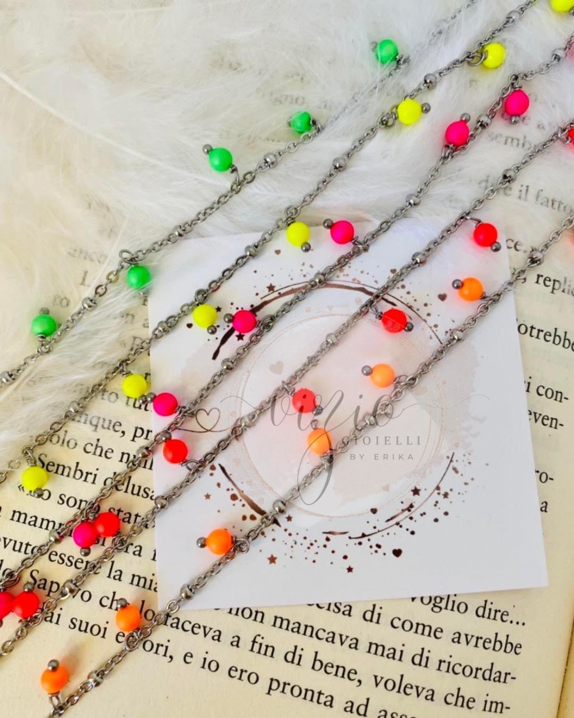 Cavigliera in acciaio e perle Swarovski