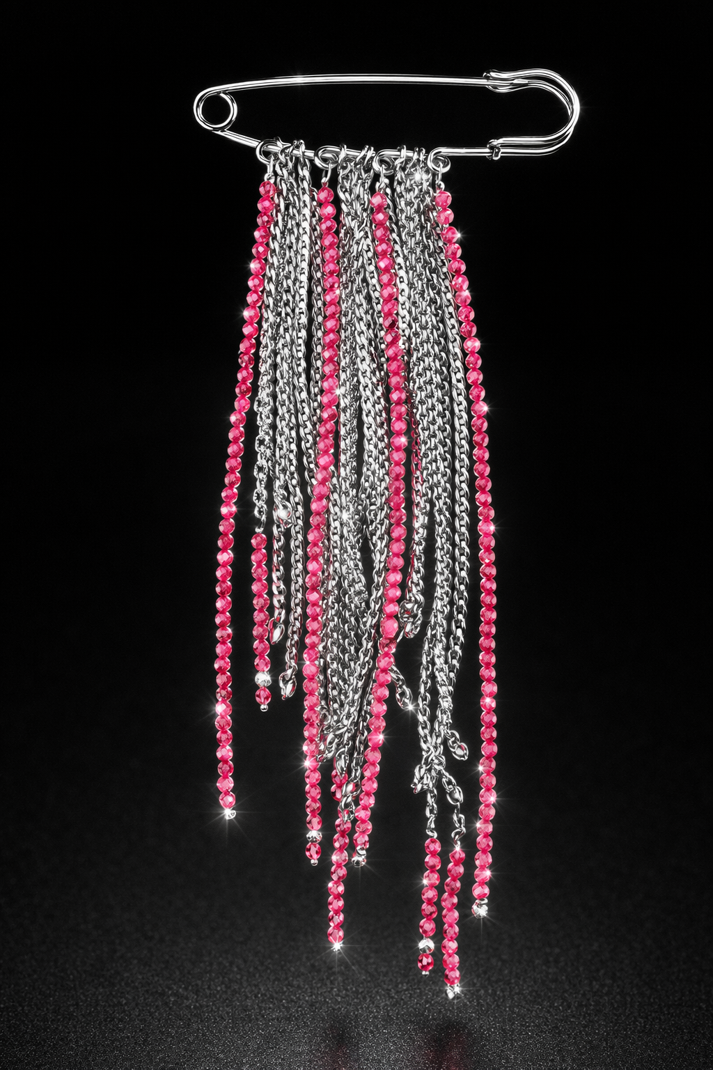 Spilla Glam Pink Cascade firmata Vizio Gioielli