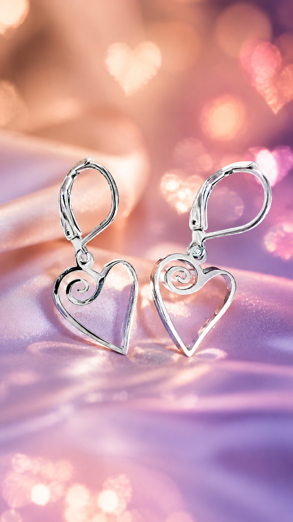 Orecchini Heart Spiral in Acciaio