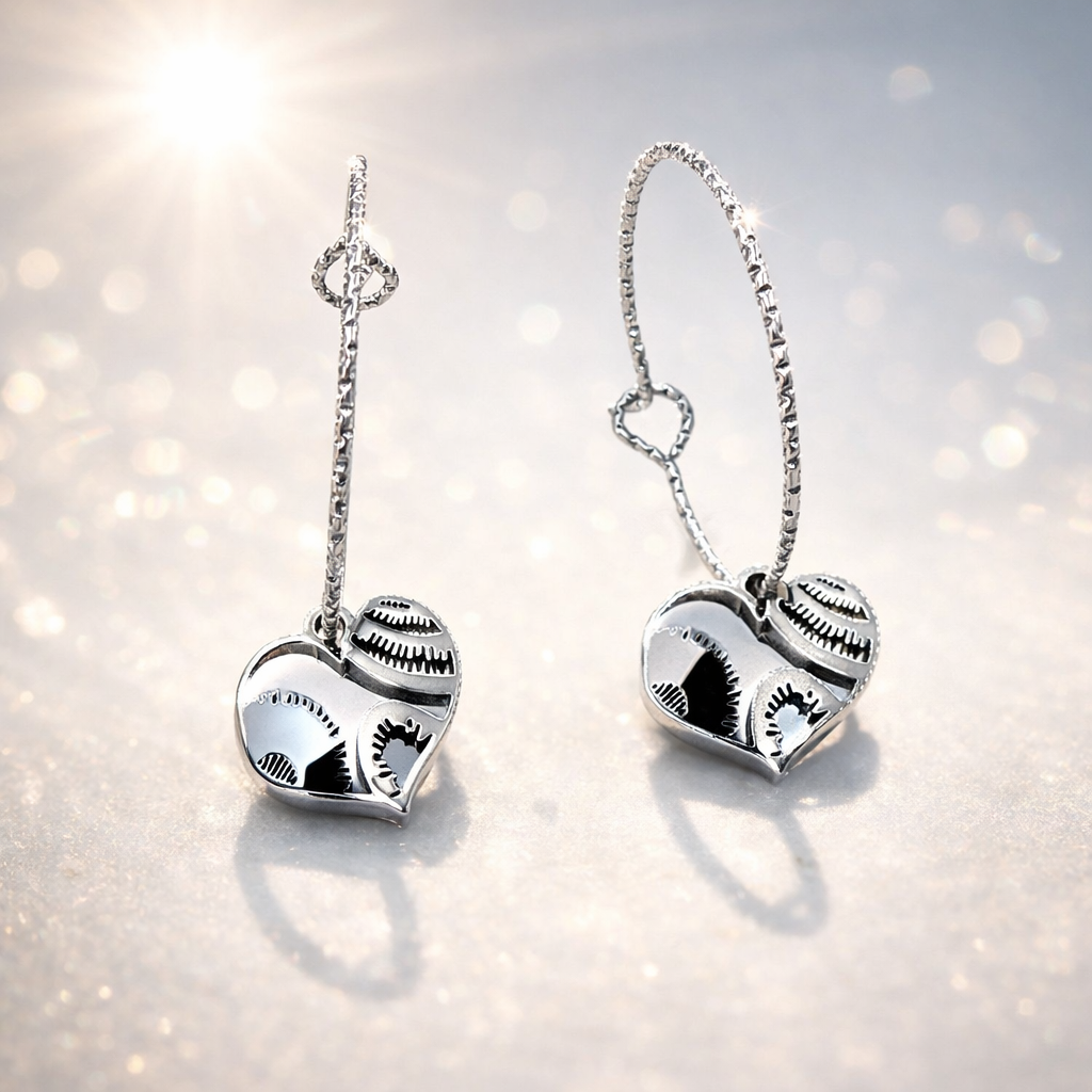 Orecchini in acciaio con pendente cuore firmati Vizio Gioielli