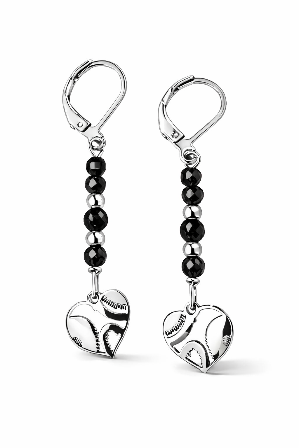 Orecchini in acciaio con spinelli firmati Vizio Gioielli