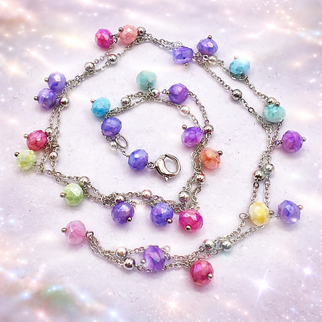 Collana in acciaio e cristalli firmata Vizio Gioielli