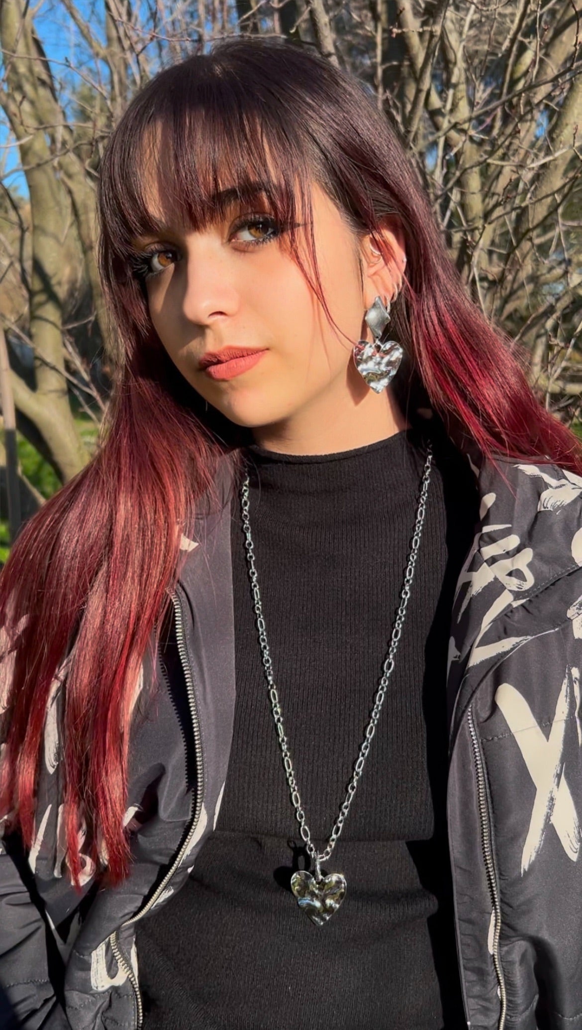 Orecchini e collana in acciaio