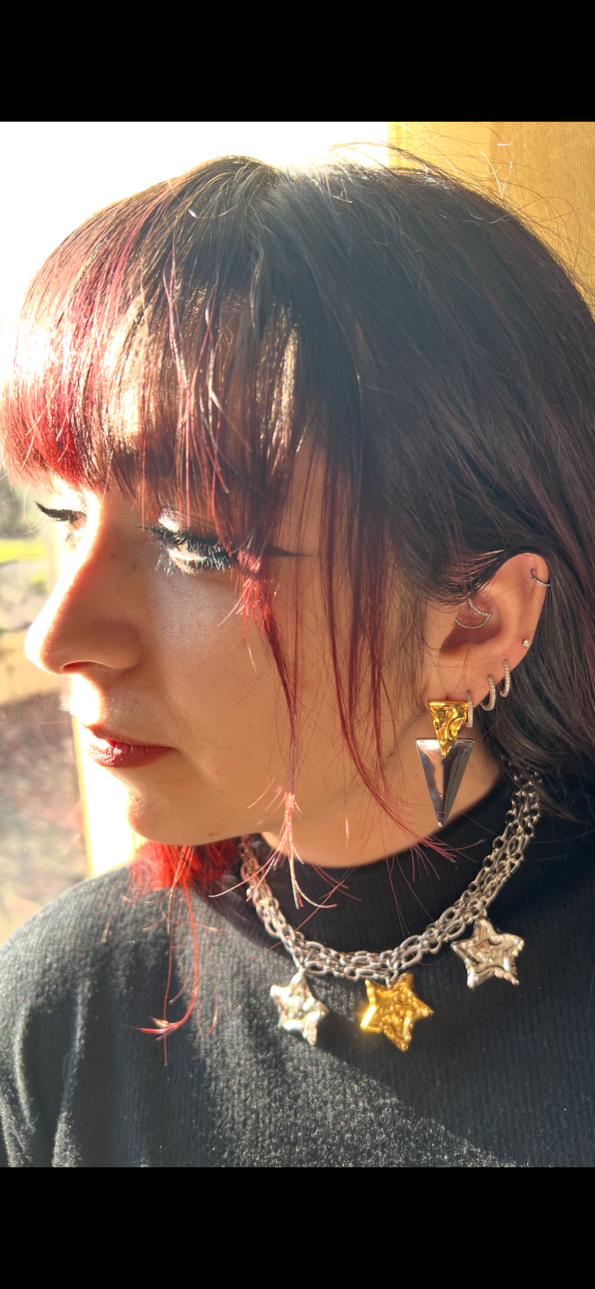 girocollo e orecchini in acciaio