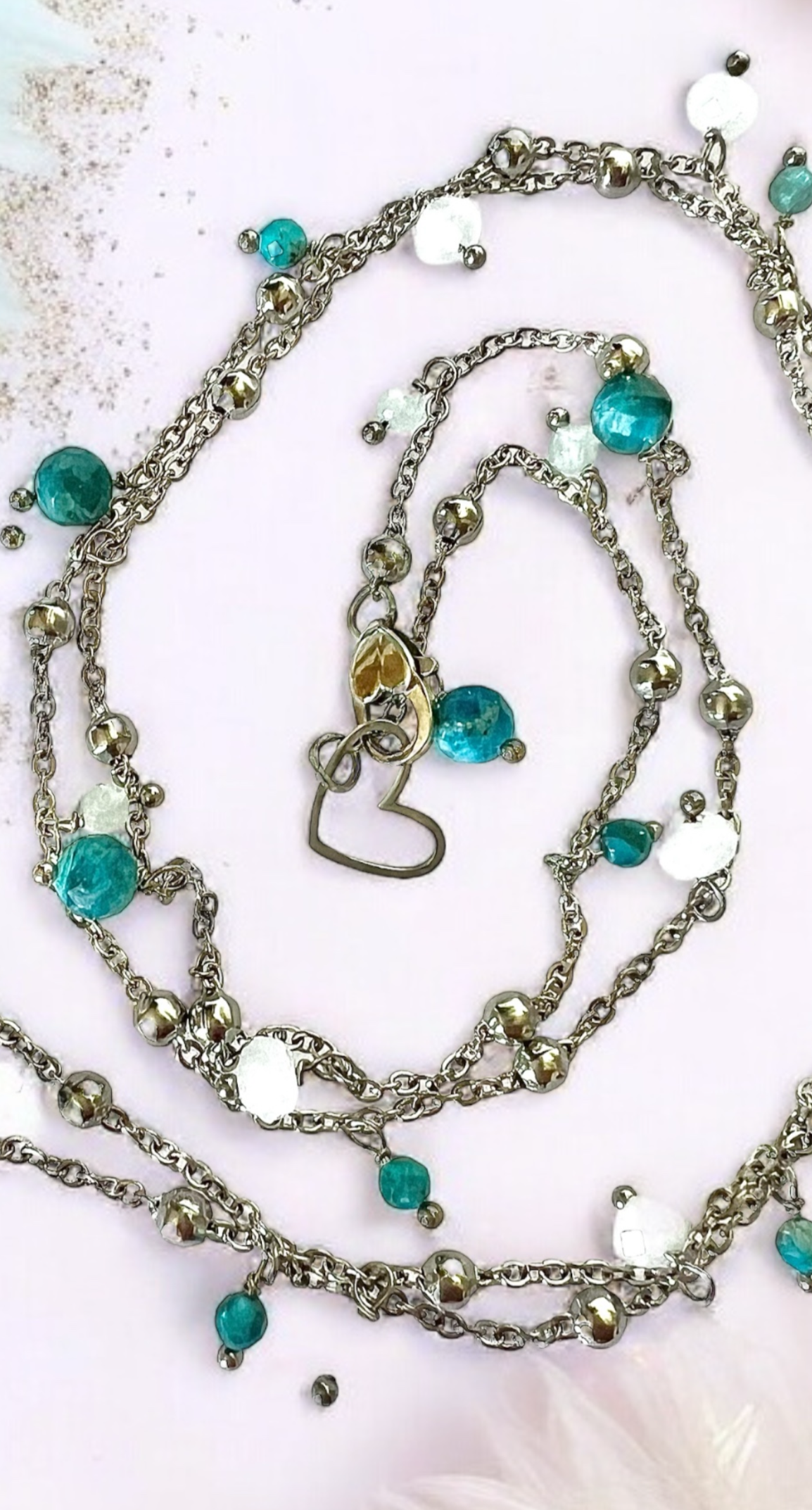 Collana in acciaio e pietre semipreziose