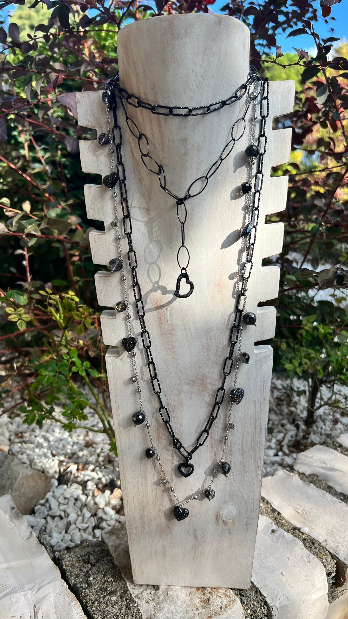 Collana lunga in acciaio