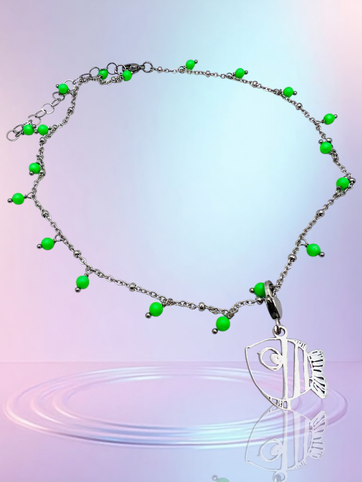 girocollo in acciaio e perle Swarovski