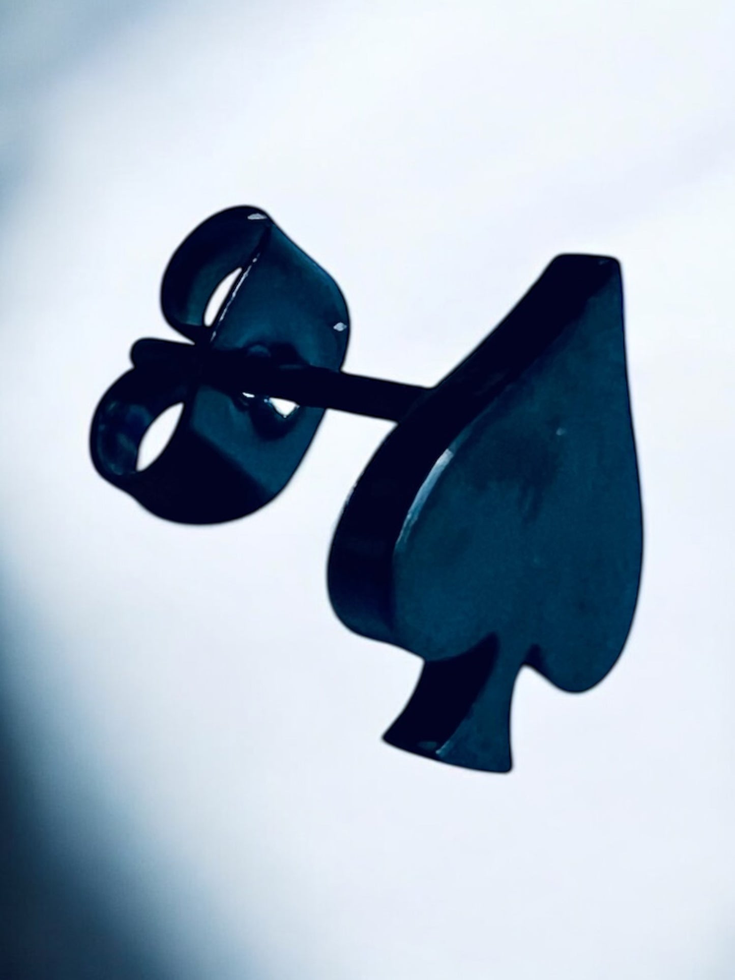 Orecchino in acciaio nero