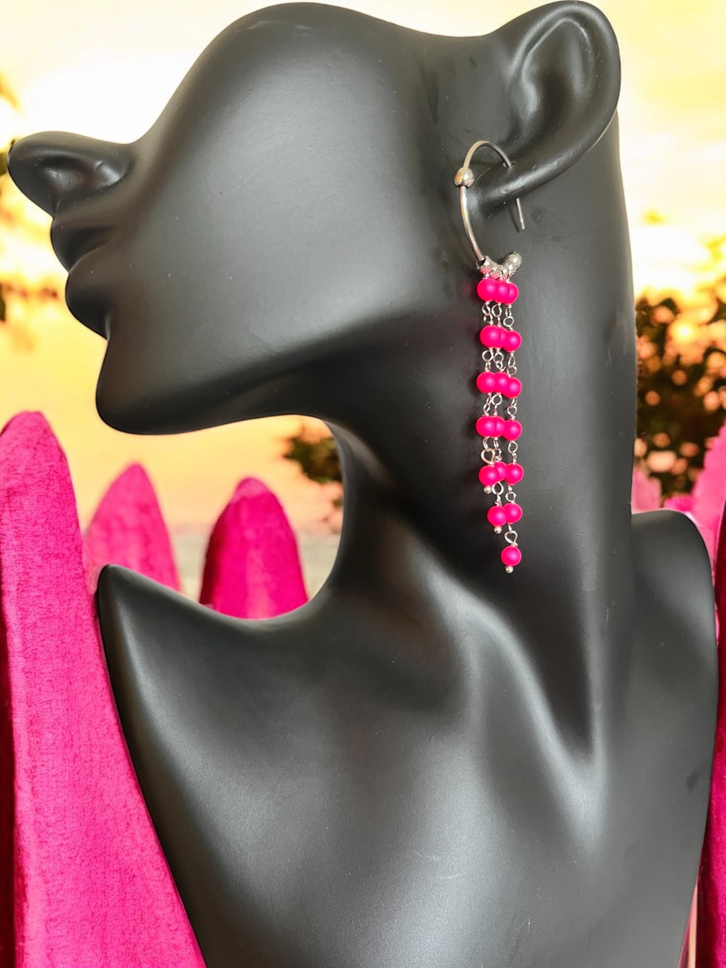 Mono orecchino in acciaio e perle Swarovski