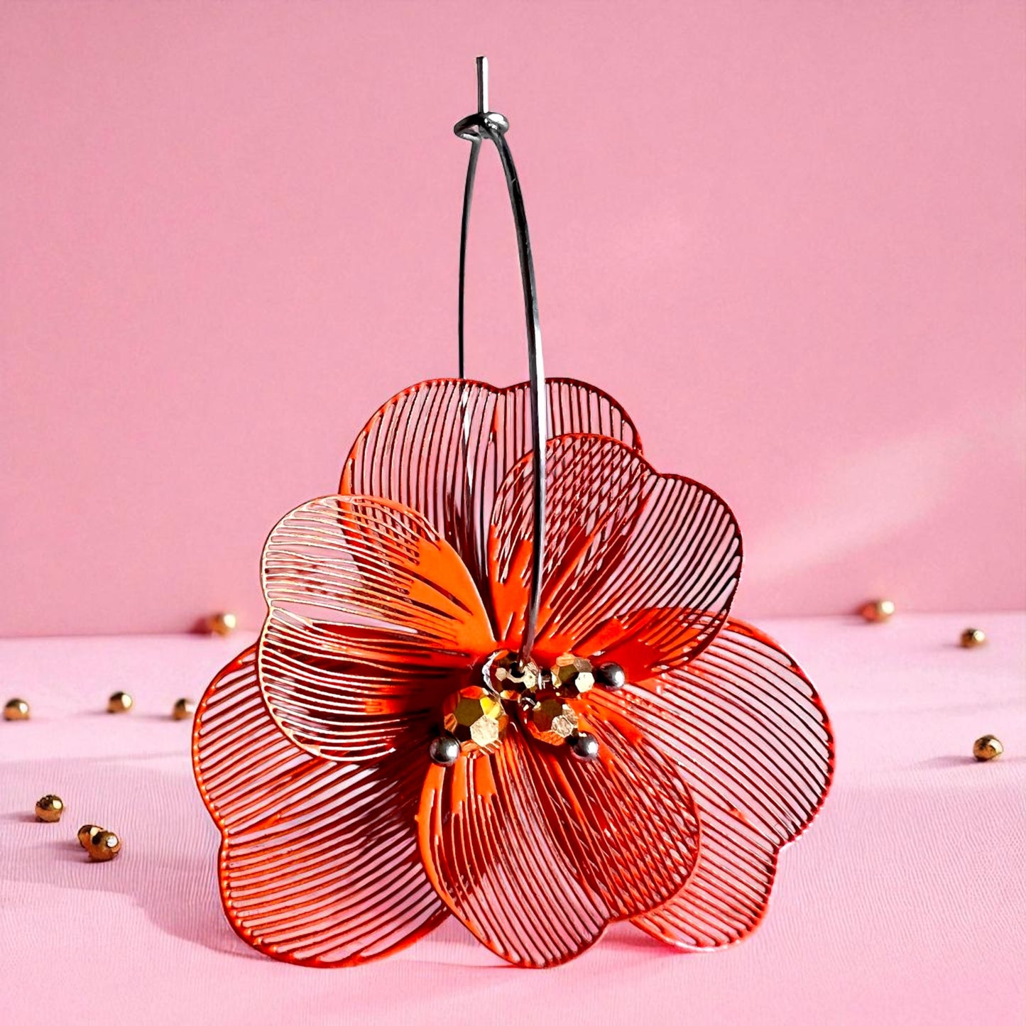 Mono orecchino in acciaio e cristalli