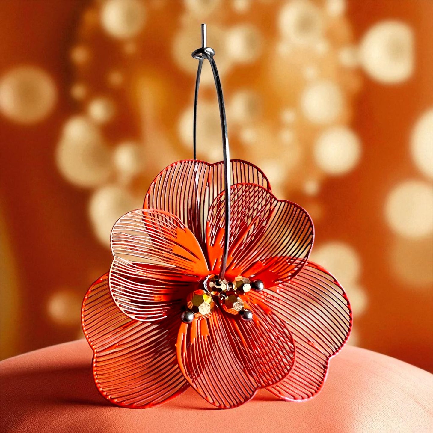 Mono orecchino in acciaio e cristalli