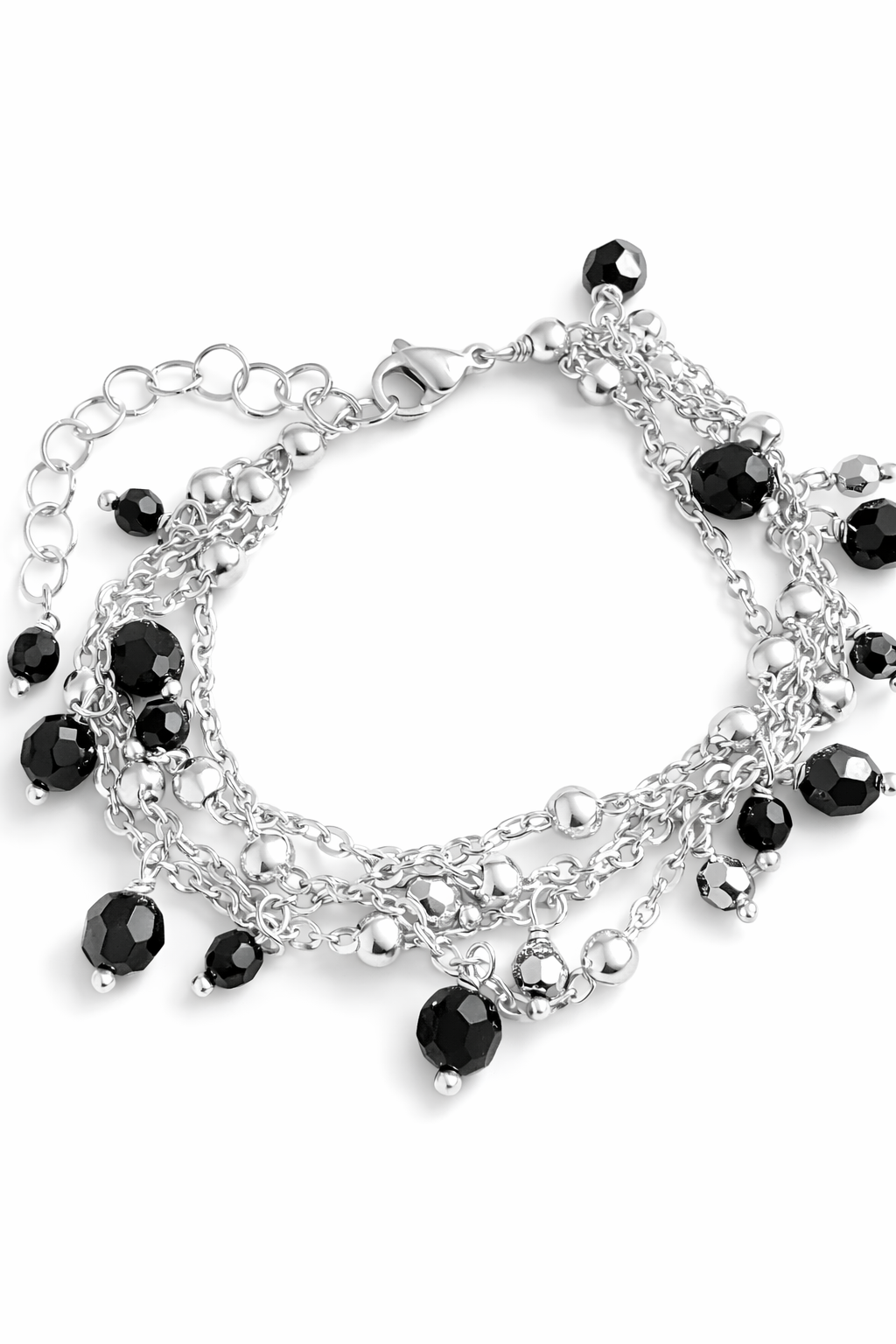 Bracciale multi strano in acciaio e cristalli Swarovski firmato Vizio Gioielli
