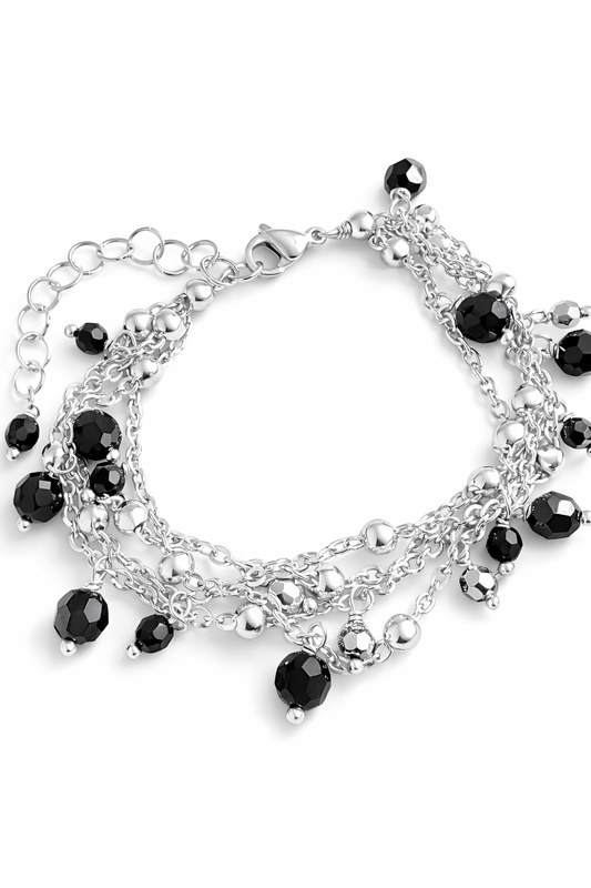 Bracciale multi strano in acciaio e cristalli Swarovski firmato Vizio Gioielli
