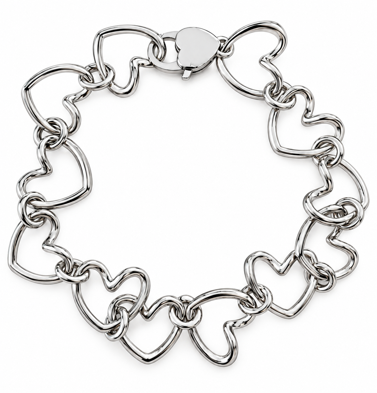 Bracciale Cuore Pop in acciaio silver con cuori traforati 