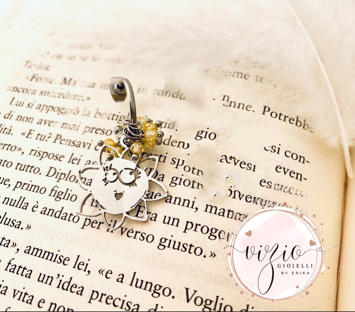 Mono orecchino in acciaio e zirconi