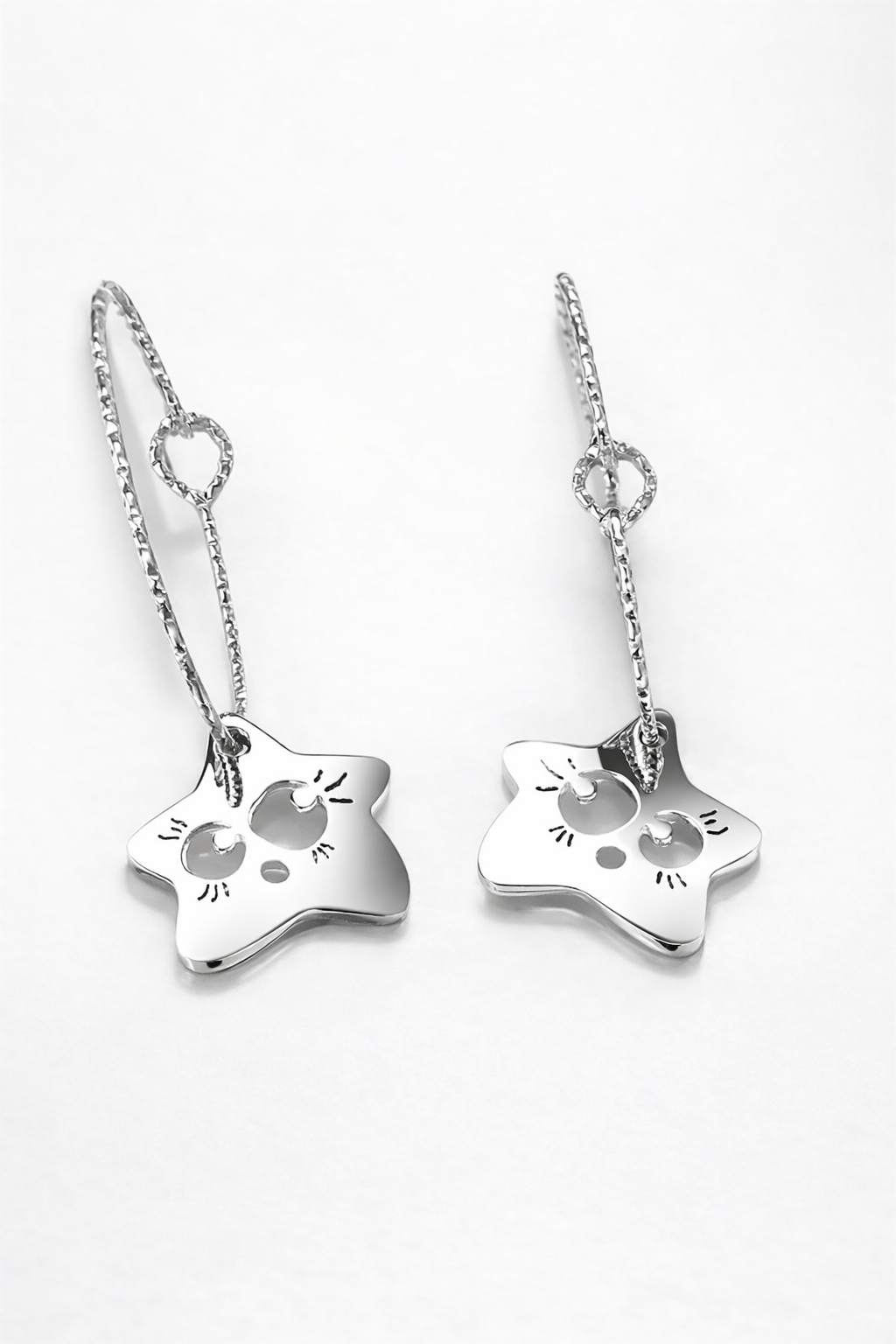 Orecchini in acciaio con pendente stella firmati Vizio Gioielli