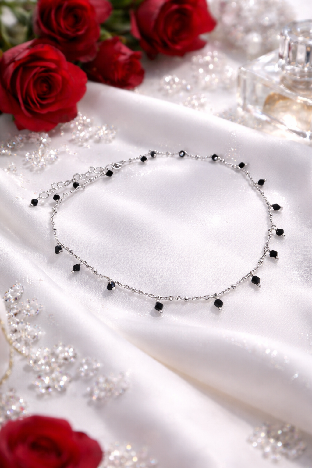 Girocollo in acciaio e cristalli Swarovski neri firmato Vizio Gioielli