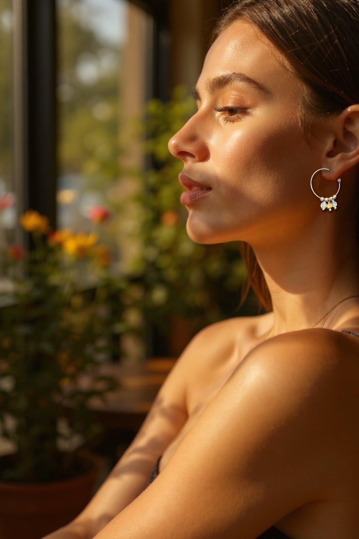 Mono Orecchino in Acciaio con Cristalli 