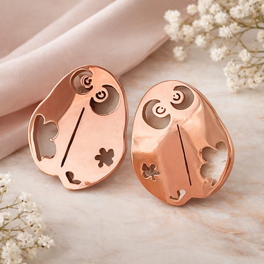 Orecchini a lobo in acciaio rosato Coccinelle Vizio Gioielli