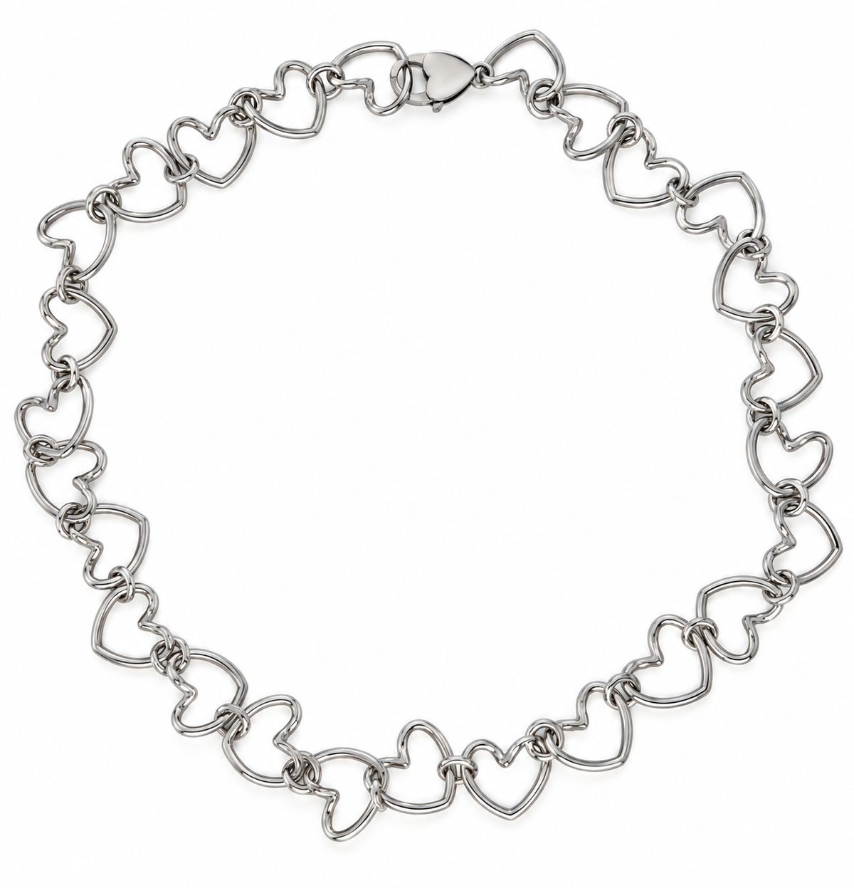 Girocollo Cuore Pop in acciaio silver con cuori traforati – Vizio Gioielli