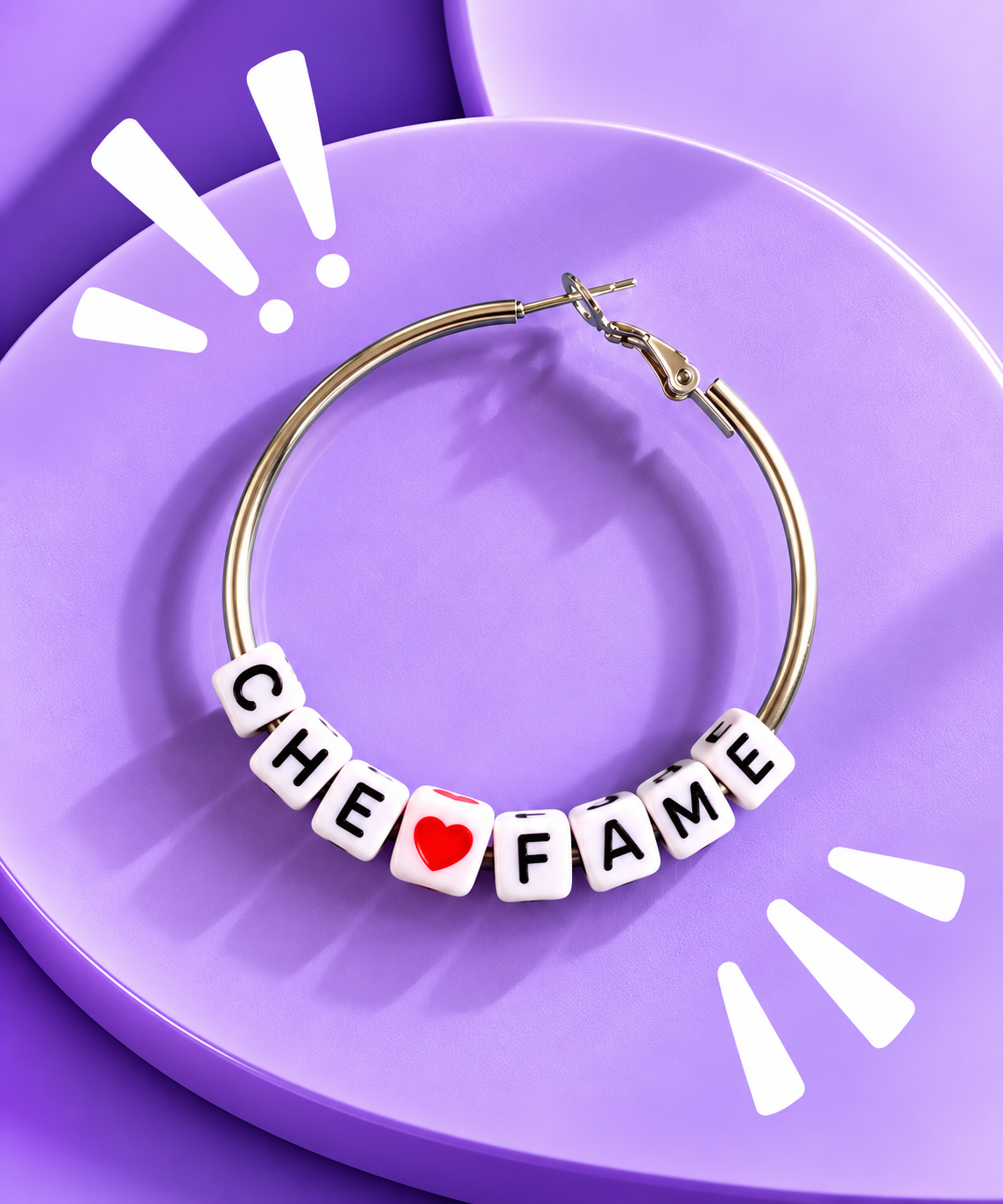 Mono orecchino Che Fame in acciaio silver color da 5 cm – Collezione Dillo! Vizio Gioielli