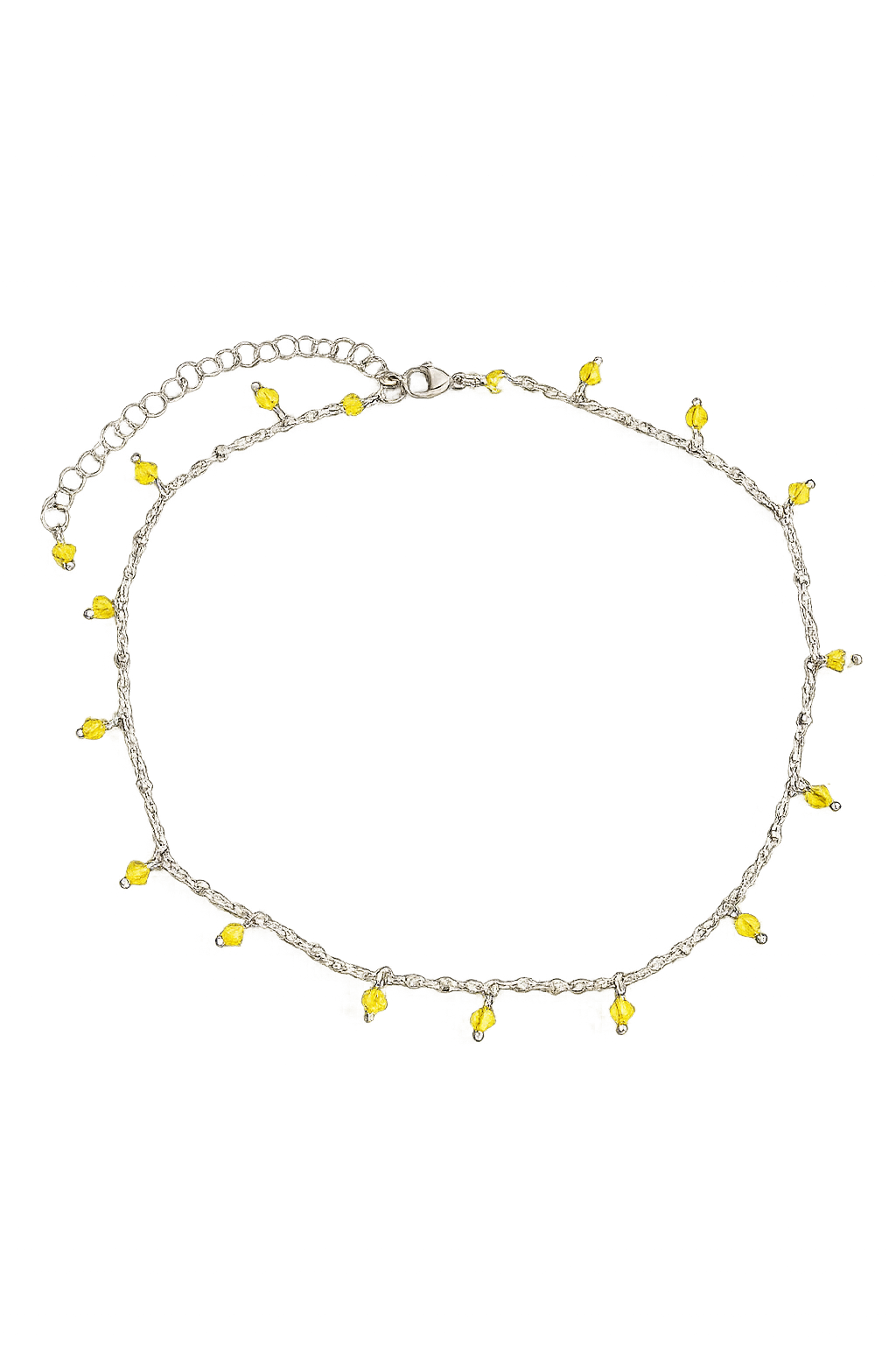 Girocollo in acciaio e cristalli Swarovski gialli