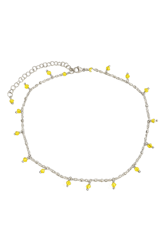 Girocollo in acciaio e cristalli Swarovski gialli