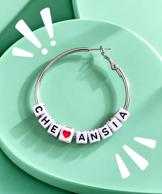 Mono orecchino Che Ansia in acciaio silver color da 5 cm con dettaglio cuore – Dillo! Vizio Gioielli