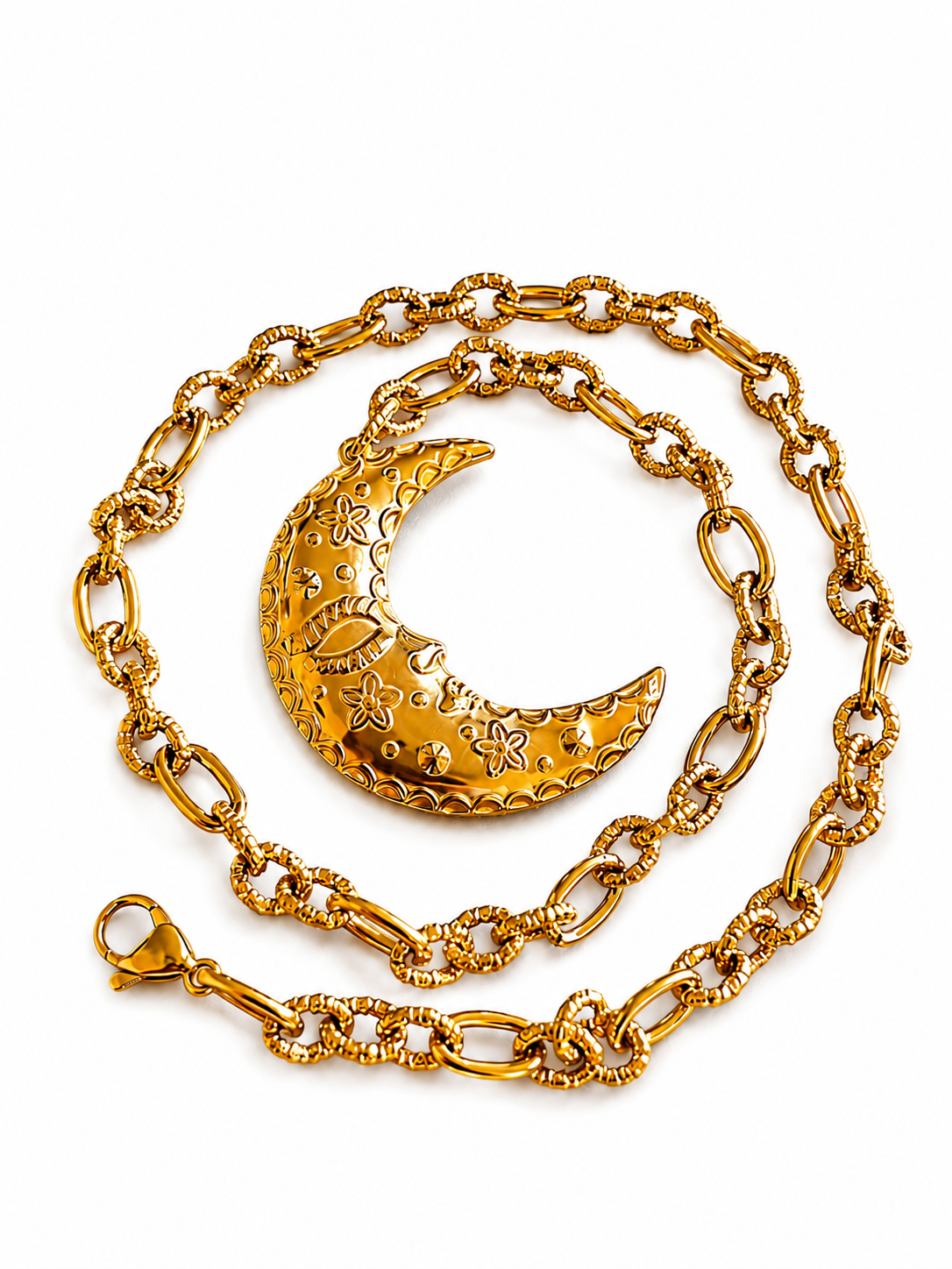 Collana Selene in Acciaio Dorato 50 cm