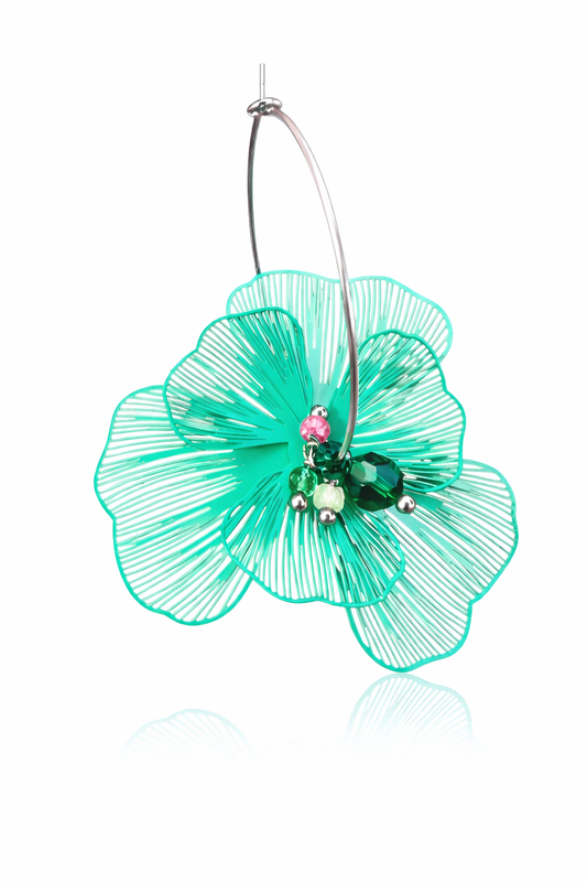 Mono orecchino in acciaio e cristalli firmato Vizio Gioielli