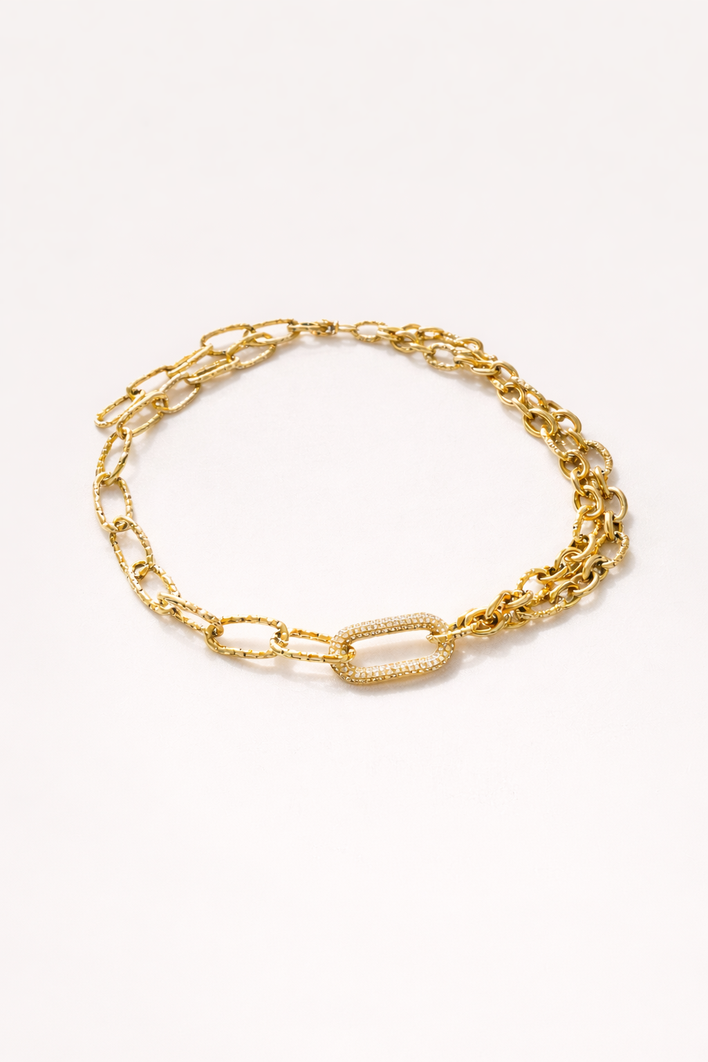 Girocollo in acciaio dorato Vizio Gioielli