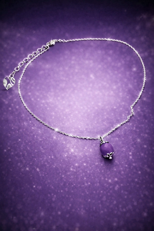 Girocollo in acciaio e corindoni rubini Vizio Gioielli