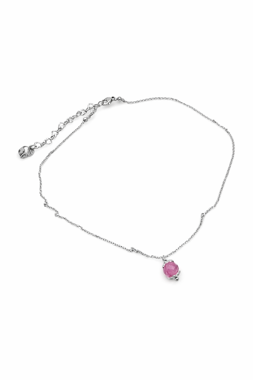 Girocollo in acciaio e corindone rubino Vizio Gioielli