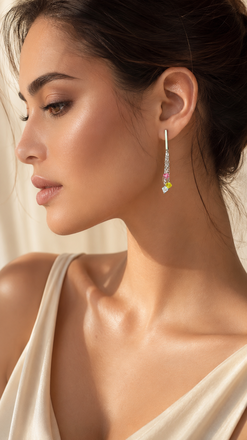 Mono Orecchino Mirage – Crystal, Rosa & Lemon