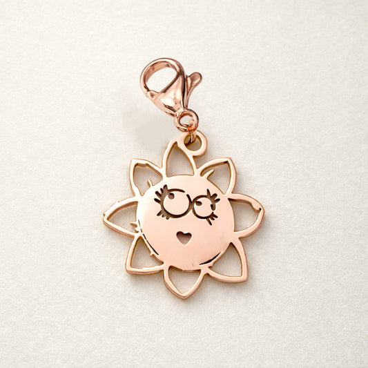 Ciondolo in acciaio rosato sole firmato Vizio Gioielli