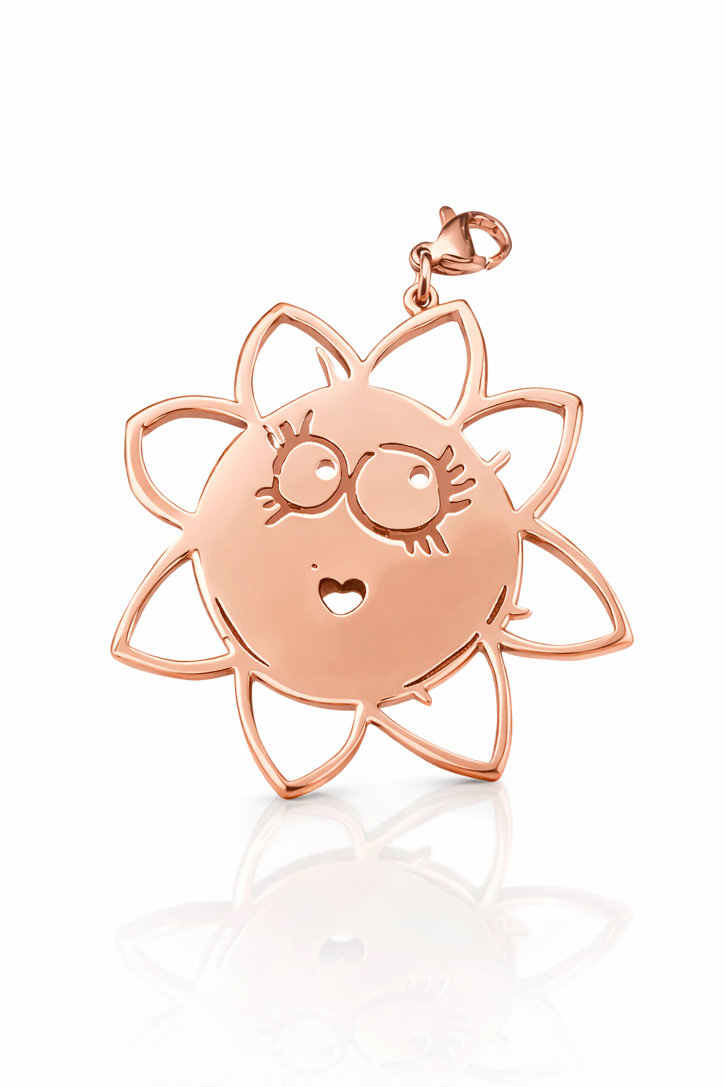 Ciondolo in acciaio rosato Sole firmato Vizio Gioielli