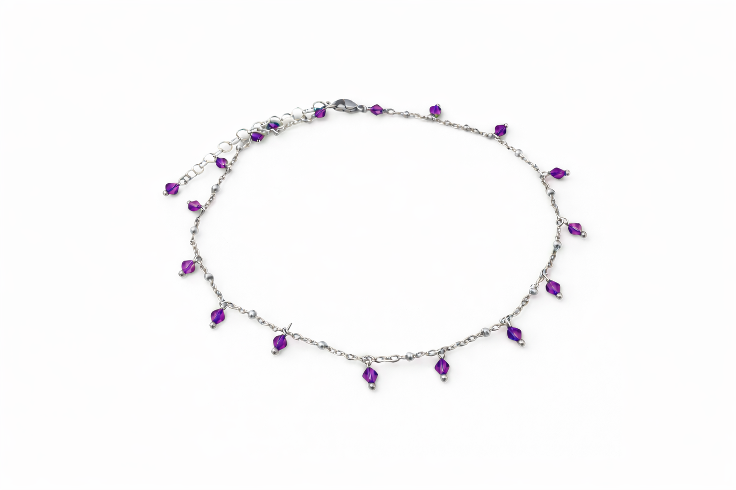 Girocollo in acciaio e cristalli Swarovski viola Vizio Gioielli