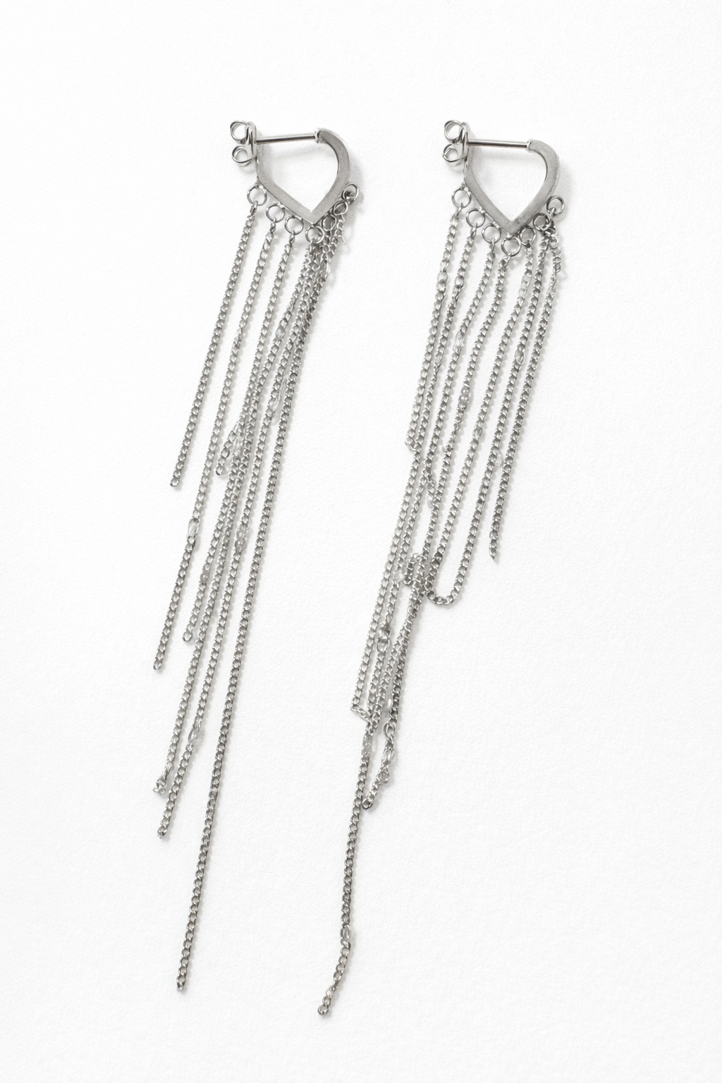 Orecchini in acciaio con catenelle