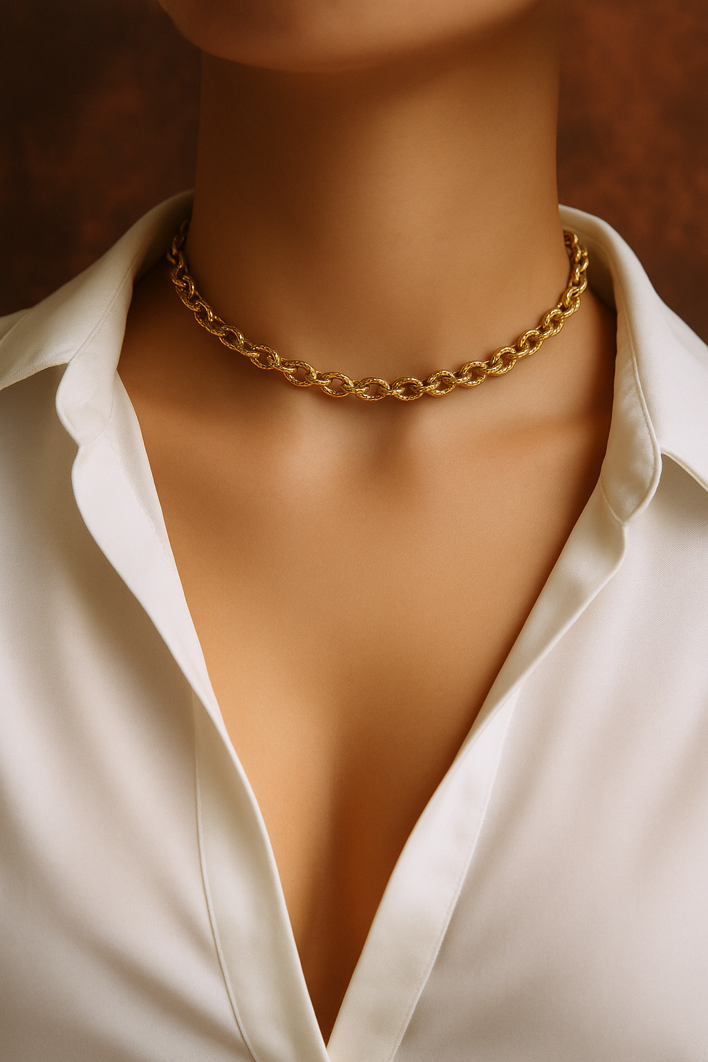 Girocollo in acciaio dorato