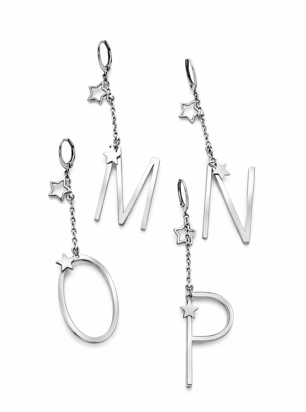 Mono orecchino LETTERA in acciaio firmato Vizio Gioielli