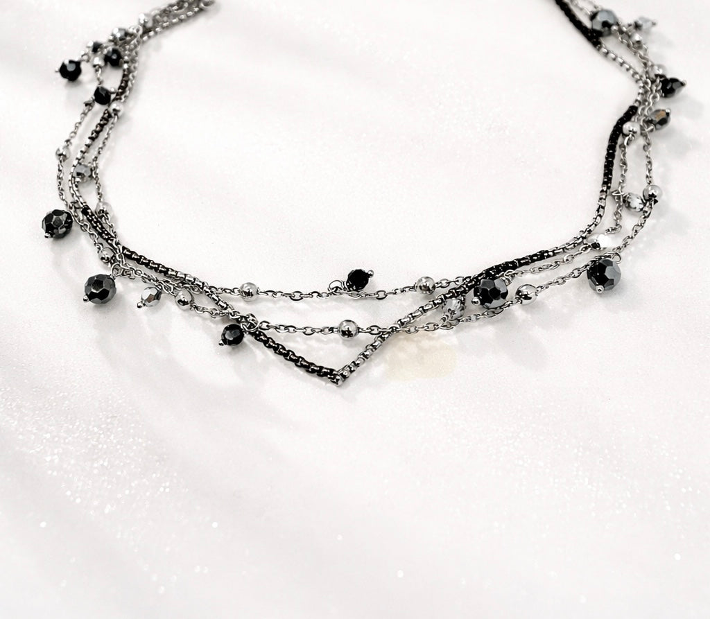 Girocollo in acciaio e cristalli Swarovski Vizio Gioielli