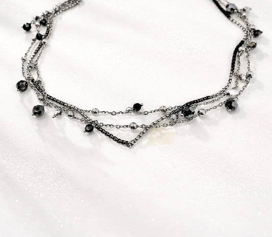 Girocollo in acciaio e cristalli Swarovski Vizio Gioielli