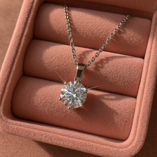 Girocollo in acciaio e Moissanite da 3 carati