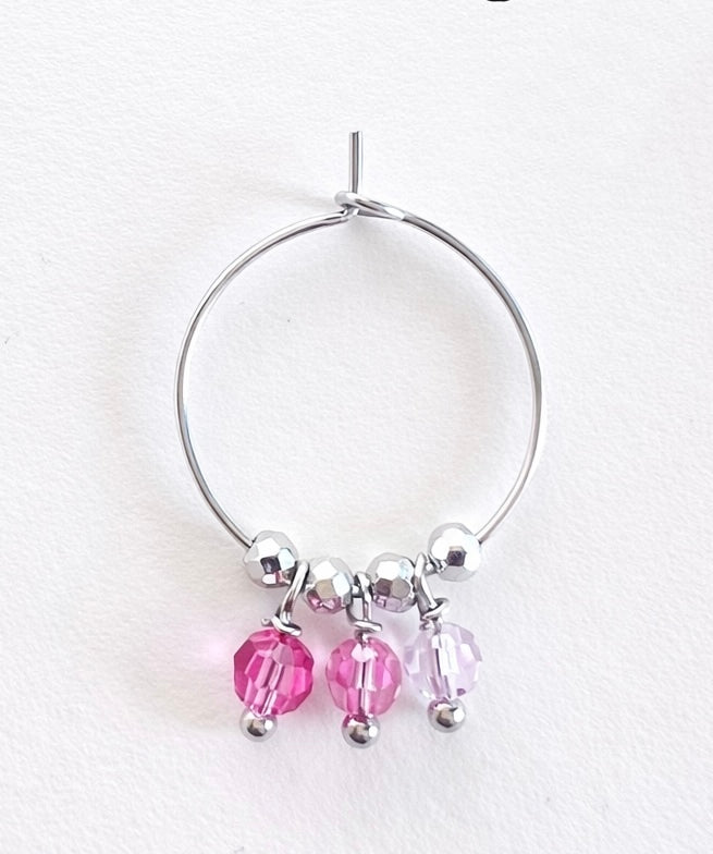 Mono orecchino in acciaio e cristalli firmato Vizio Gioielli