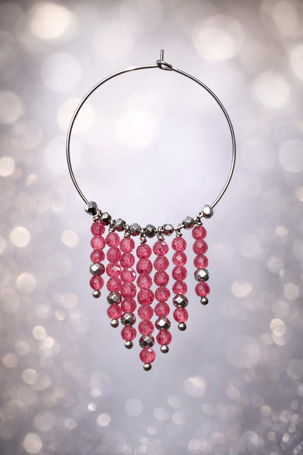 Mono Orecchino Glam Pink Hoop firmato Vizio Gioielli