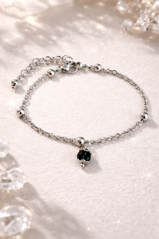 Bracciale in Acciaio con Cristallo nero firmato Vizio Gioielli