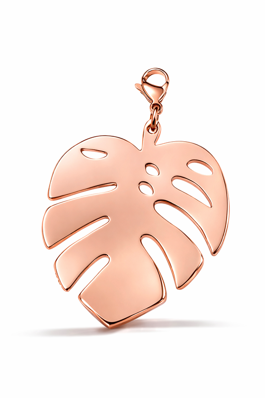 Ciondolo in acciaio rosato Foglia firmato Vizio Gioielli