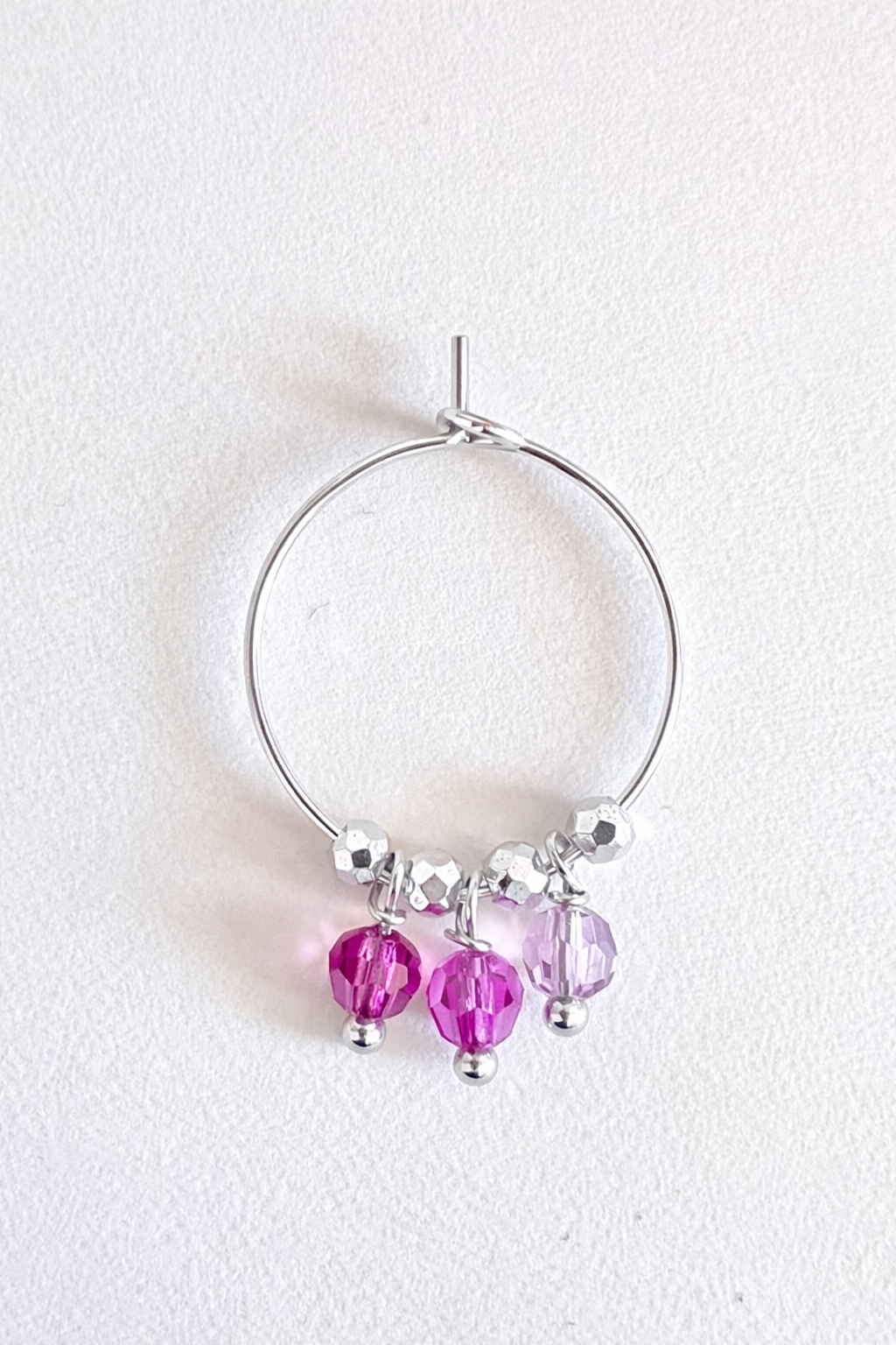 Mono orecchino in acciaio e cristalli firmato Vizio Gioielli